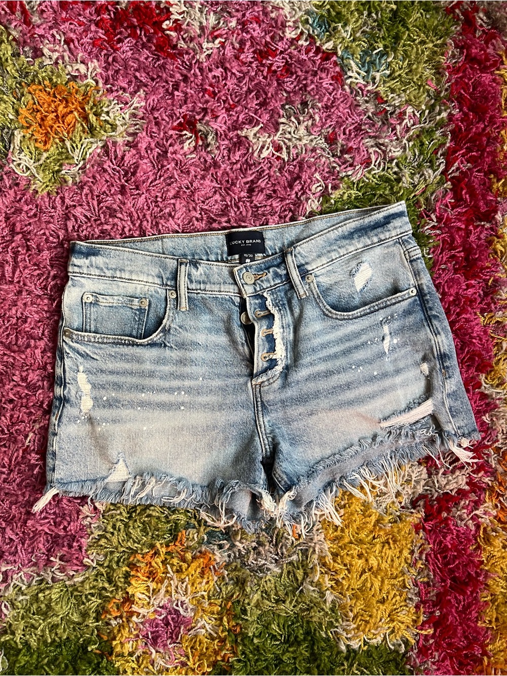 Lucky Brand Light Blue Distressed Denim Cutoff Shorts